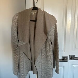 Adrienne Vittadini Taupe Chevron Cardigan